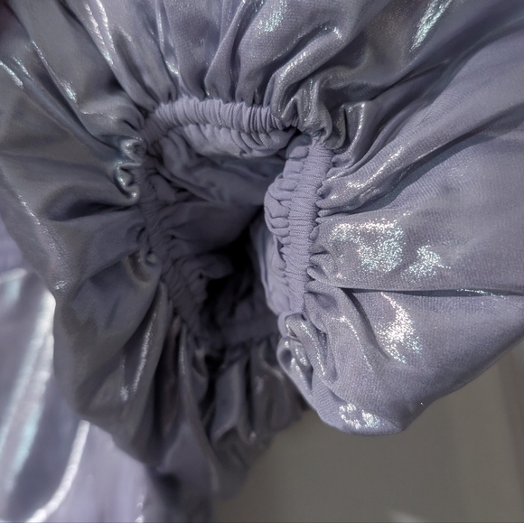 & OTHER STORIES | Metallic Puff Sleeve Top In Lilac - Picture 12 of 13